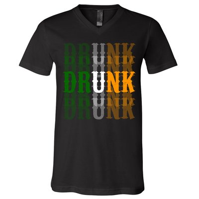 Funny Drunk Blur St Patricks Day V-Neck T-Shirt