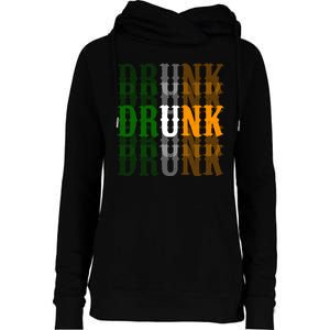 Funny Drunk Blur St Patricks Day Womens Funnel Neck Pullover Hood