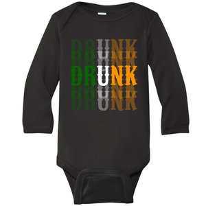 Funny Drunk Blur St Patricks Day Baby Long Sleeve Bodysuit