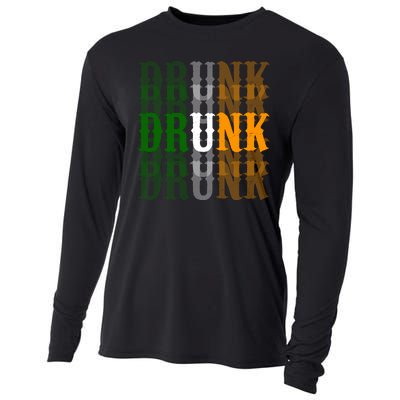 Funny Drunk Blur St Patricks Day Cooling Performance Long Sleeve Crew