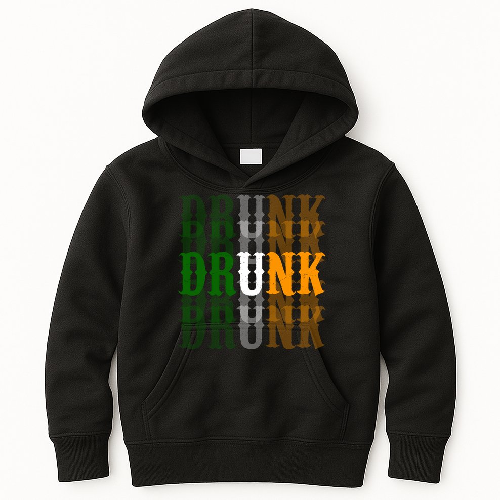 Funny Drunk Blur St Patricks Day Kids Hoodie