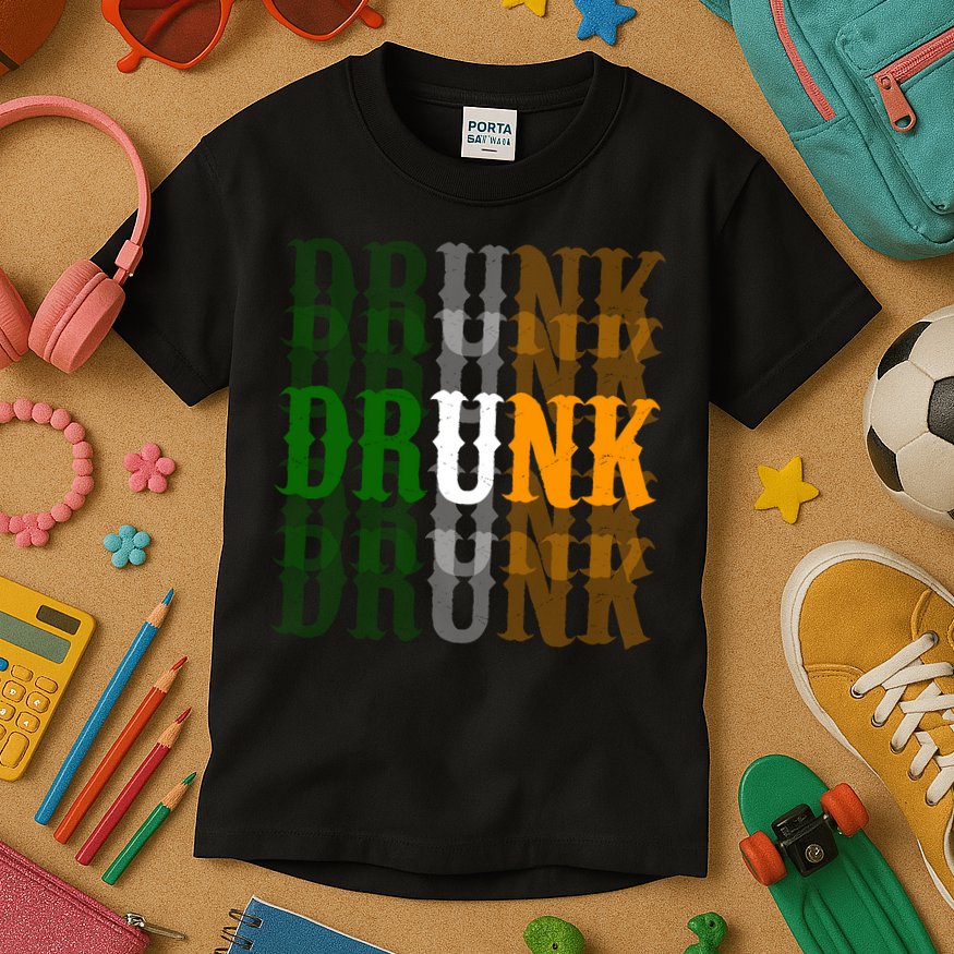 Funny Drunk Blur St Patricks Day Kids T-Shirt