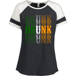 Funny Drunk Blur St Patricks Day Enza Ladies Jersey Colorblock Tee