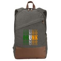 Funny Drunk Blur St Patricks Day Cotton Canvas Backpack