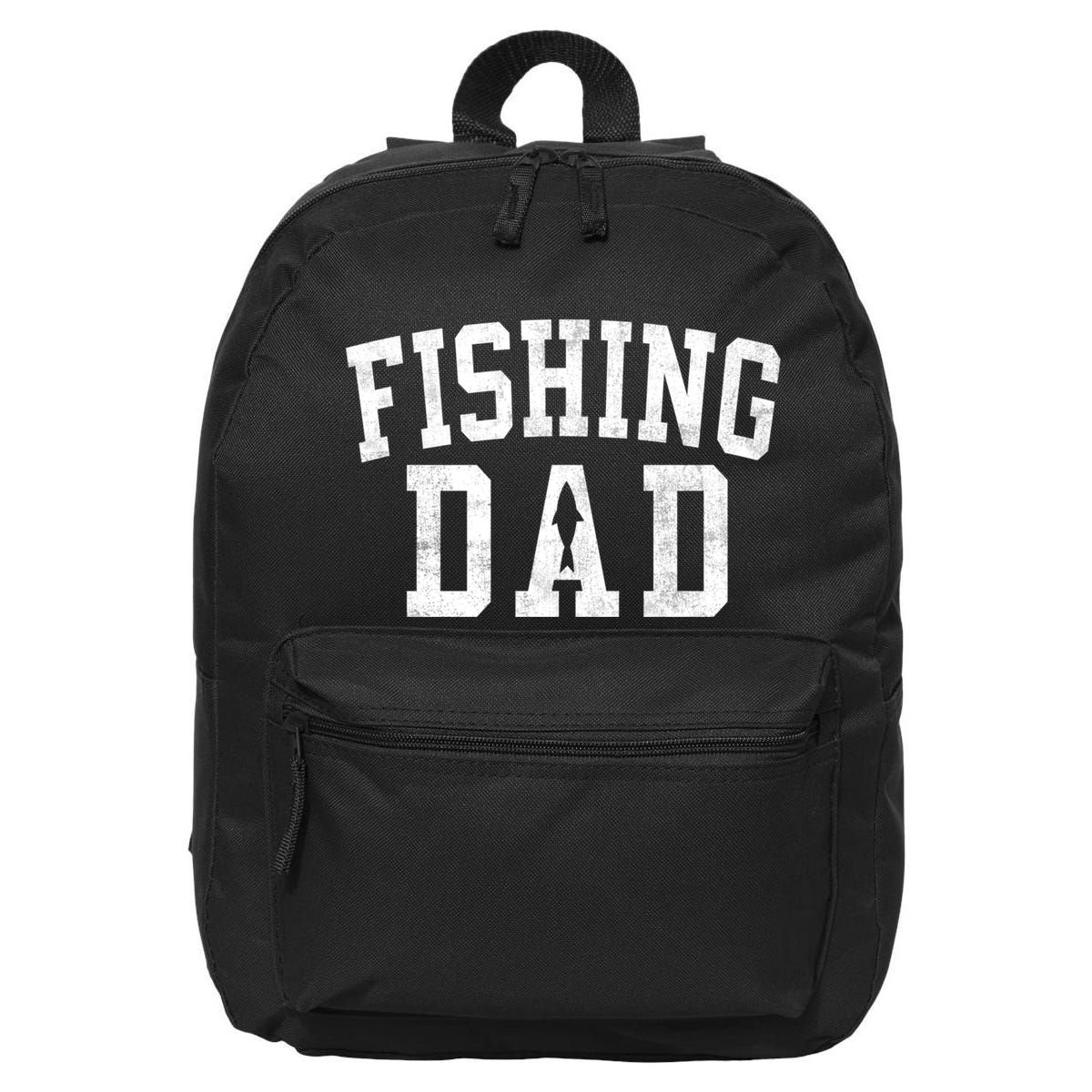 Fishing Dad Classic Bold Font FatherS Day Daddy 16 in Basic Backpack