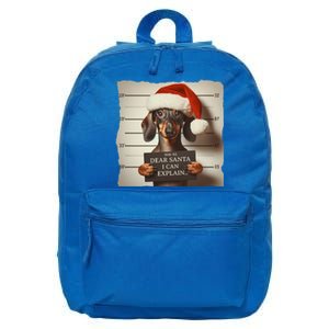 Funny Dachshund Christmas Dear Santa I Can Explain Weiner Gift 16 in Basic Backpack