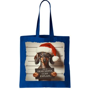 Funny Dachshund Christmas Dear Santa I Can Explain Weiner Gift Tote Bag