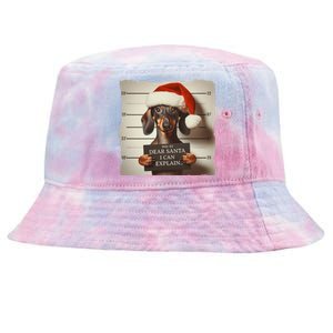 Funny Dachshund Christmas Dear Santa I Can Explain Weiner Gift Tie-Dyed Bucket Hat