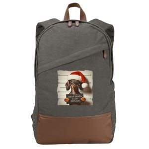 Funny Dachshund Christmas Dear Santa I Can Explain Weiner Gift Cotton Canvas Backpack