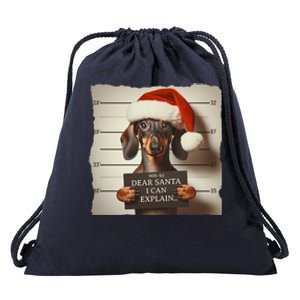 Funny Dachshund Christmas Dear Santa I Can Explain Weiner Gift Drawstring Bag