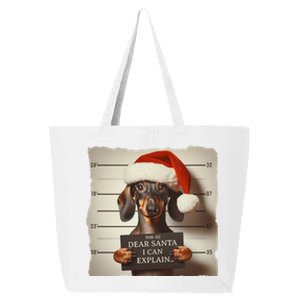 Funny Dachshund Christmas Dear Santa I Can Explain Weiner Gift 25L Jumbo Tote