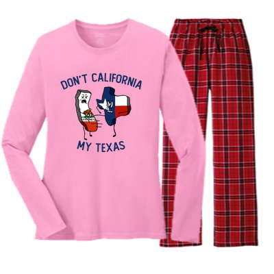 Funny Don't California My Texas Women's Long Sleeve Flannel Pajama Set 