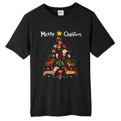 Funny Dachshund Christmas Tree Gift Ornat Gift Tall Fusion ChromaSoft Performance T-Shirt