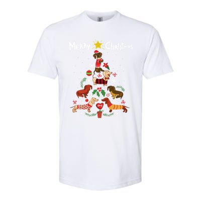 Funny Dachshund Christmas Tree Gift Ornat Gift Softstyle CVC T-Shirt