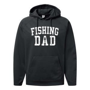 Fishing Dad Classic Bold Font FatherS Day Daddy Raglan Baseball Performance Fleece Hoodie