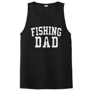 Fishing Dad Classic Bold Font FatherS Day Daddy Raglan Baseball PosiCharge Competitor Tank