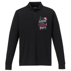 Funny Dog Christmas Gift Dear Santa My Dog Did It Pajama Great Gift Performance Long Sleeve Polo