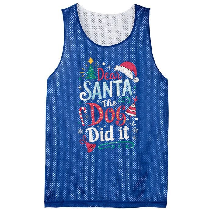 Funny Dog Christmas Gift Dear Santa My Dog Did It Pajama Great Gift Mesh Reversible Basketball Jersey Tank