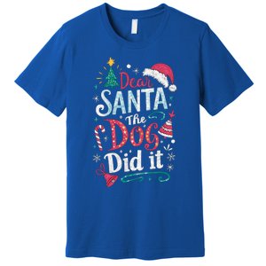 Funny Dog Christmas Gift Dear Santa My Dog Did It Pajama Great Gift Premium T-Shirt