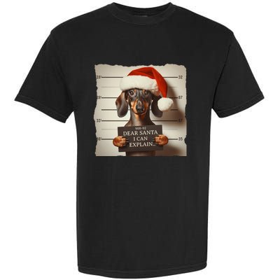 Funny Dachshund Christmas Dear Santa I Can Explain Weiner Garment-Dyed Heavyweight T-Shirt