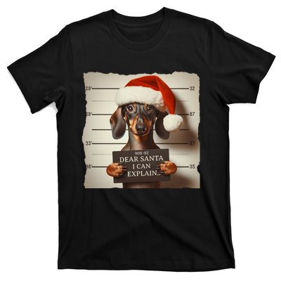 Funny Dachshund Christmas Dear Santa I Can Explain Weiner T-Shirt