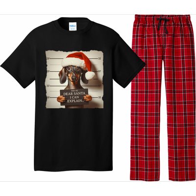 Funny Dachshund Christmas Dear Santa I Can Explain Weiner Pajama Set