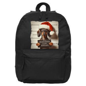 Funny Dachshund Christmas Dear Santa I Can Explain Weiner 16 in Basic Backpack