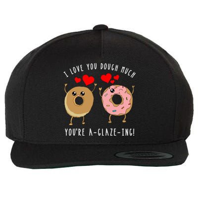 Funny Donut Couples Pun Saying Joke Valentines Day Quote Cool Gift Wool Snapback Cap