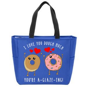 Funny Donut Couples Pun Saying Joke Valentines Day Quote Cool Gift Zip Tote Bag