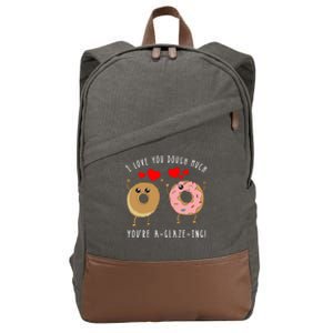 Funny Donut Couples Pun Saying Joke Valentines Day Quote Cool Gift Cotton Canvas Backpack