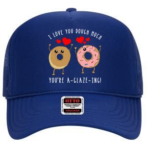 Funny Donut Couples Pun Saying Joke Valentines Day Quote Cool Gift High Crown Mesh Back Trucker Hat