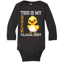 Funny Duck Costume This Is My Duck Pajama Baby Long Sleeve Bodysuit