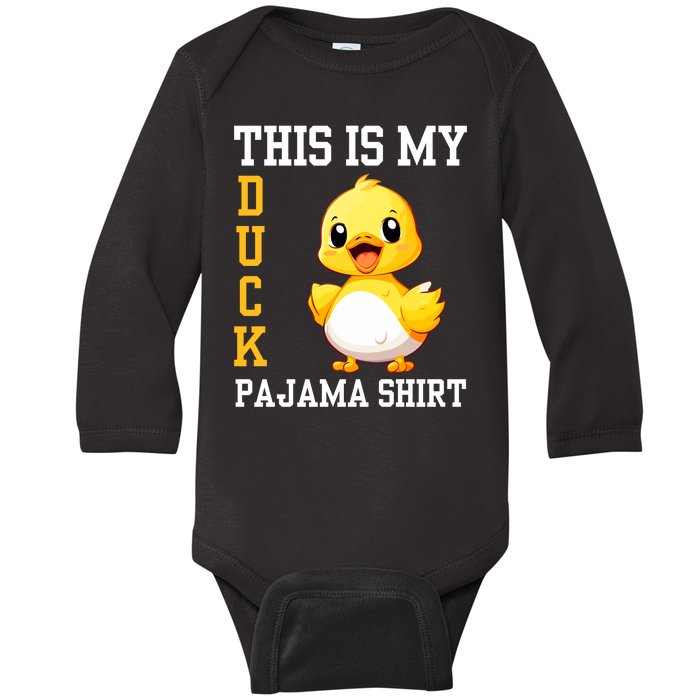 Funny Duck Costume This Is My Duck Pajama Baby Long Sleeve Bodysuit