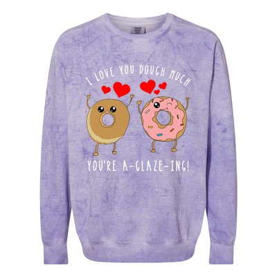 Funny Donut Couples Pun Saying Valentines Day Quote Meme Gift Colorblast Crewneck Sweatshirt