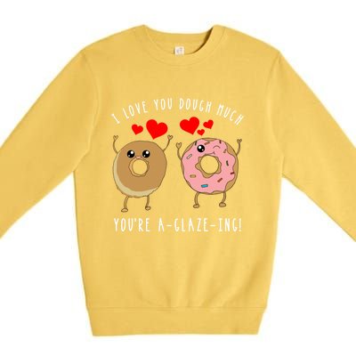 Funny Donut Couples Pun Saying Valentines Day Quote Meme Gift Premium Crewneck Sweatshirt