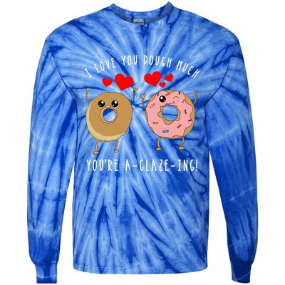 Funny Donut Couples Pun Saying Valentines Day Quote Meme Gift Tie-Dye Long Sleeve Shirt