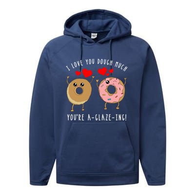 Funny Donut Couples Pun Saying Valentines Day Quote Meme Gift Performance Fleece Hoodie