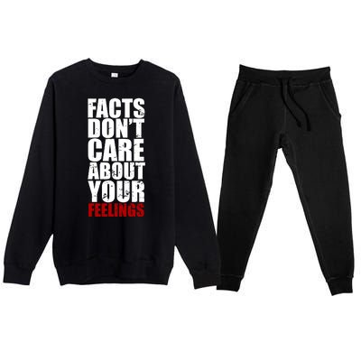 Facts Don't Care About Your Feelings Premium Crewneck Sweatsuit Set