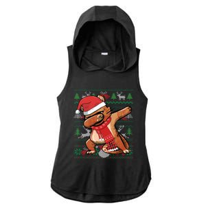 Funny Dabbing Cat Ugly Christmas Sweater Party Costume Gifts Ladies PosiCharge Tri-Blend Wicking Draft Hoodie Tank