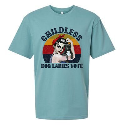 Funny Dog Childless Dog Ladies Vote The Riveter Gift Sueded Cloud Jersey T-Shirt