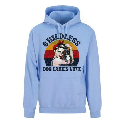 Funny Dog Childless Dog Ladies Vote The Riveter Gift Unisex Surf Hoodie