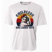 Funny Dog Childless Dog Ladies Vote The Riveter Gift Cooling Performance Crew T-Shirt