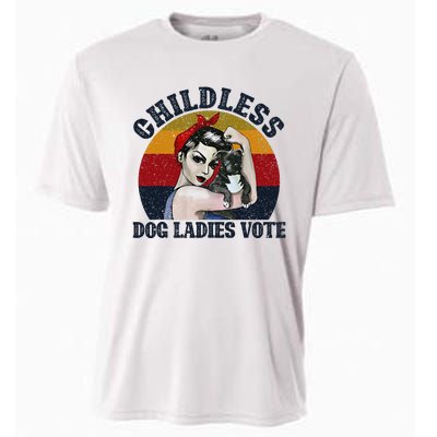 Funny Dog Childless Dog Ladies Vote The Riveter Gift Cooling Performance Crew T-Shirt