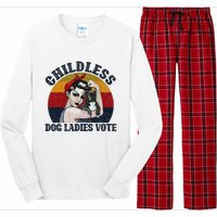 Funny Dog Childless Dog Ladies Vote The Riveter Gift Long Sleeve Pajama Set