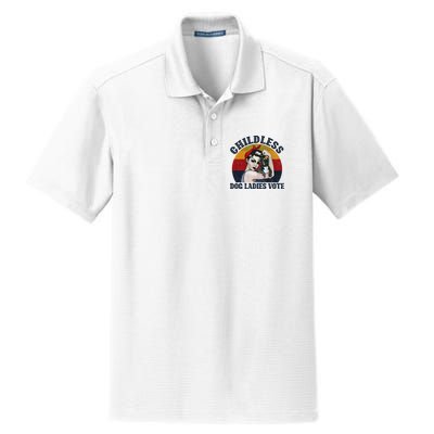 Funny Dog Childless Dog Ladies Vote The Riveter Gift Dry Zone Grid Polo