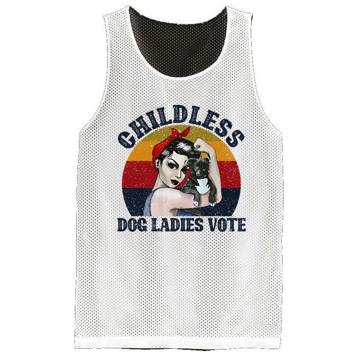 Funny Dog Childless Dog Ladies Vote The Riveter Gift Mesh Reversible Basketball Jersey Tank