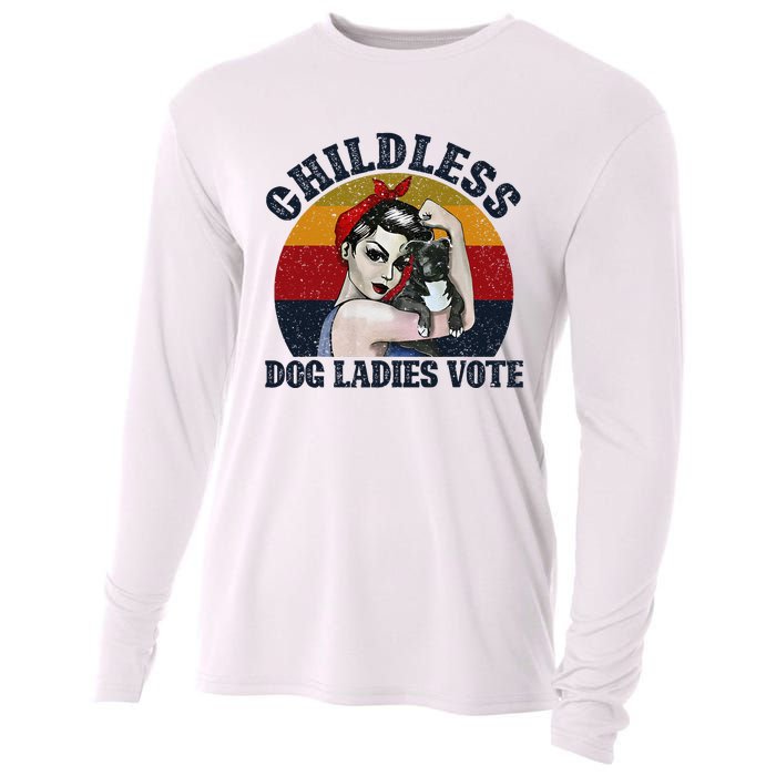 Funny Dog Childless Dog Ladies Vote The Riveter Gift Cooling Performance Long Sleeve Crew