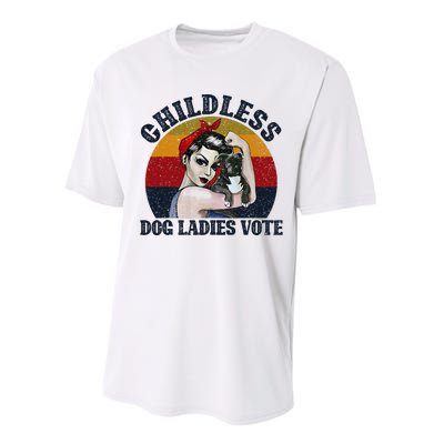 Funny Dog Childless Dog Ladies Vote The Riveter Gift Performance Sprint T-Shirt