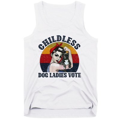 Funny Dog Childless Dog Ladies Vote The Riveter Gift Tank Top