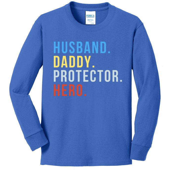 Fathers Day Cute Gift Husband Daddy Protector Hero Meaningful Gift Kids Long Sleeve Shirt